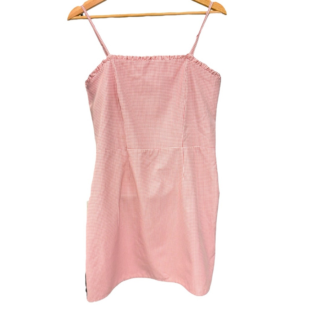 L a heart, gingham, pink and white dress